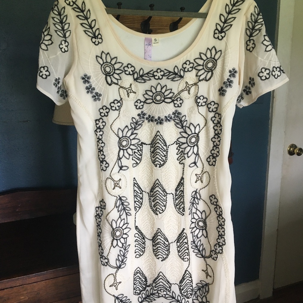 White Beaded Midi Dress